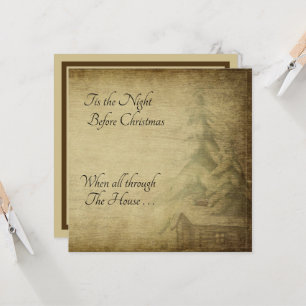Distressed Vintage Tis the Night Before Christmas Card