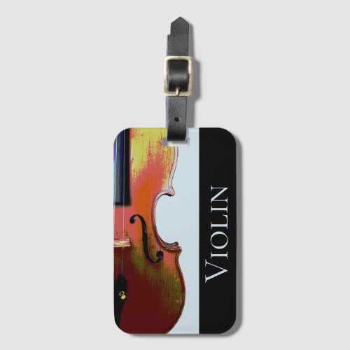 Distressed Violin Luggage Tag