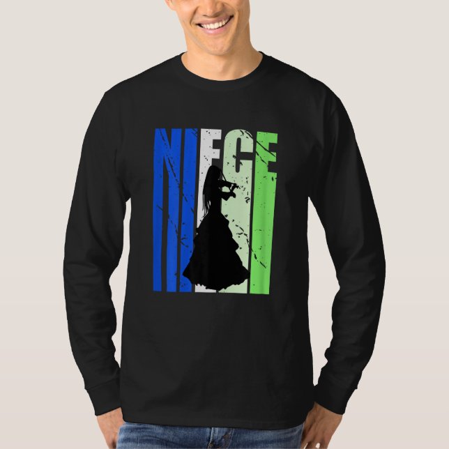 Distressed Violin Niece Of Violinist Loves To Viol T-Shirt (Front)