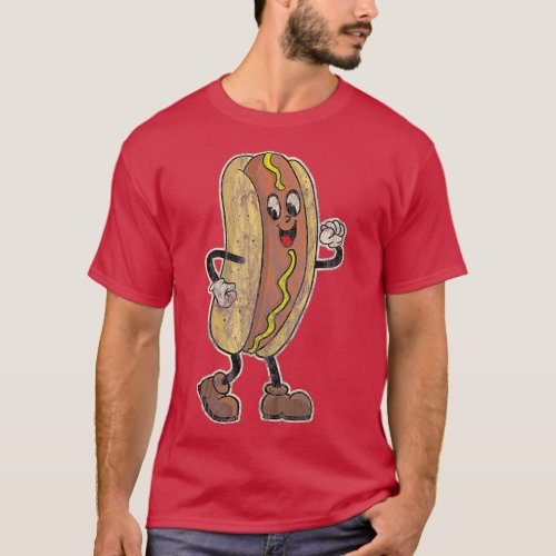 Distressed Walking Drive In Movie Hot Dog T_Shirt