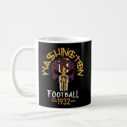 Distressed Washington Dc Sports Team Skull Footbal Coffee Mug