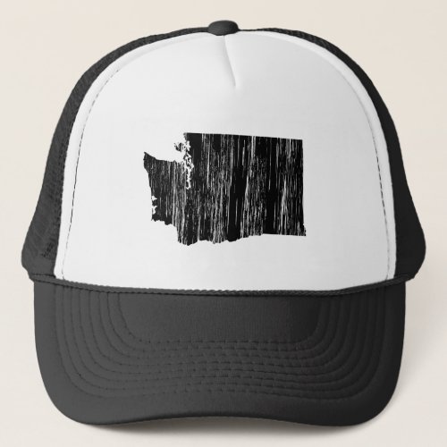 Distressed Washington State Outline Trucker Hat