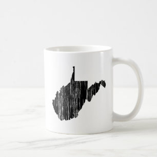 Distressed West Virginia State Outline Coffee Mug