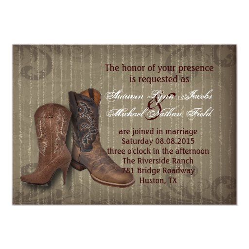 distressed western country cowboy wedding card | Zazzle