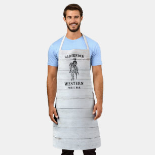 Distressed Western Cowboy Pub Bar Custom Bartender Apron