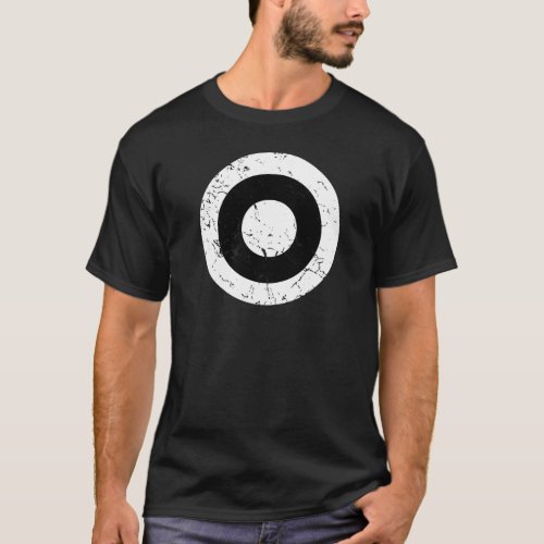 Distressed White and Black Target T_Shirt