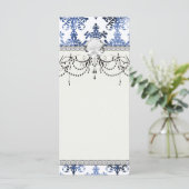 distressed white and royal blue damask pattern (Standing Front)