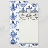 distressed white and royal blue damask pattern (Front/Back)