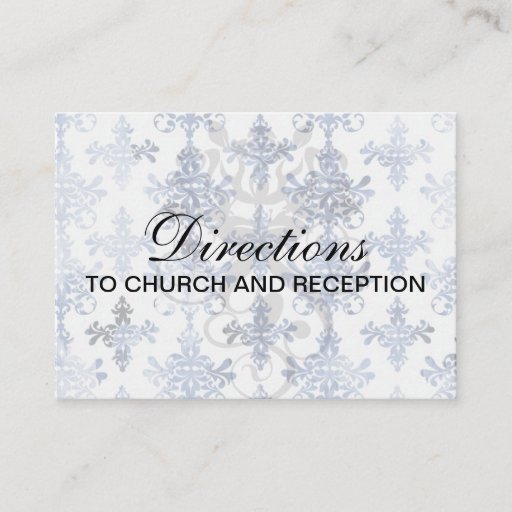 Customizable distressed white and royal blue damask pattern business card template