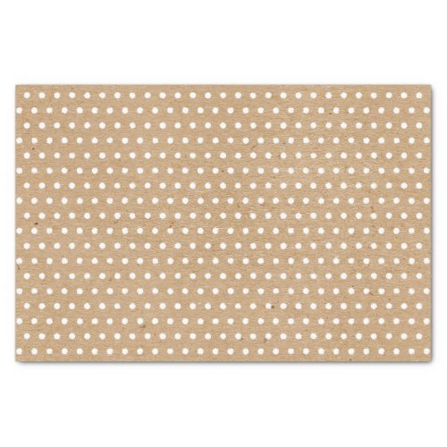 Distressed White Dots on Faux Rustic Brown Kraft Tissue Paper