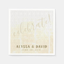 Distressed White Triangles Celebrate Napkin