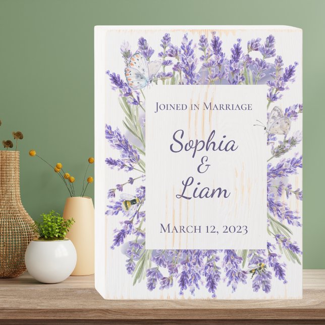 Distressed White with Lavender Wedding/Anniversary Wooden Box Sign (Creator Uploaded)
