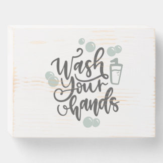 Distressed White Wooden "Wash your Hands" Sign