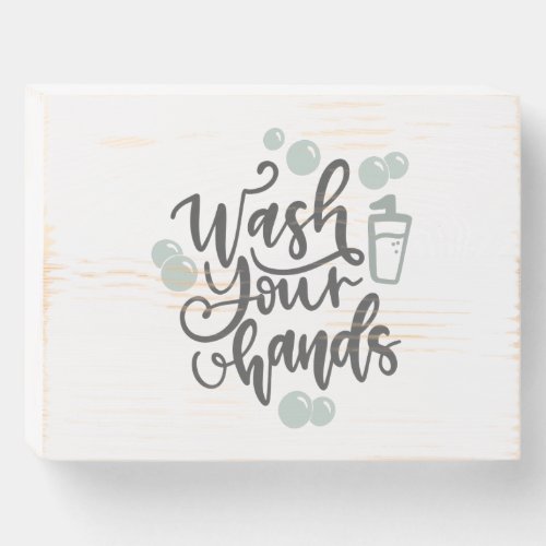 Distressed White Wooden Wash your Hands Sign