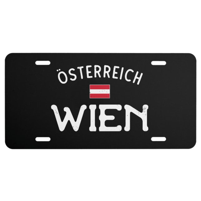 Distressed Wien Osterreich (Vienna Austria) License Plate (Front)