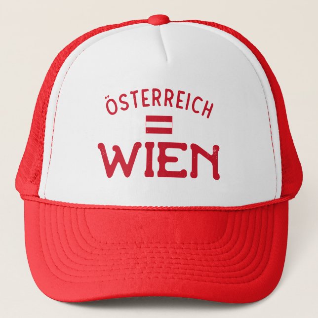 Distressed Wien Osterreich (Vienna Austria) Trucker Hat (Front)