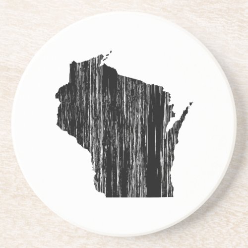 Distressed Wisconsin State Outline Coaster