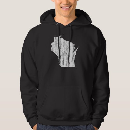 Distressed Wisconsin State Outline Hoodie