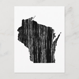 Distressed Wisconsin State Outline Postcard