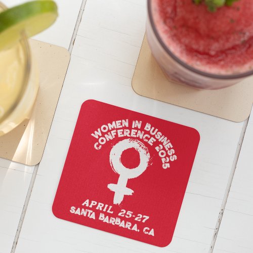 Distressed Women in Business Conference Square Paper Coaster