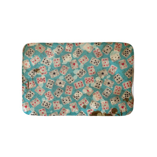 Distressed Wonderland Alice Pattern Bathroom Mat (Front)