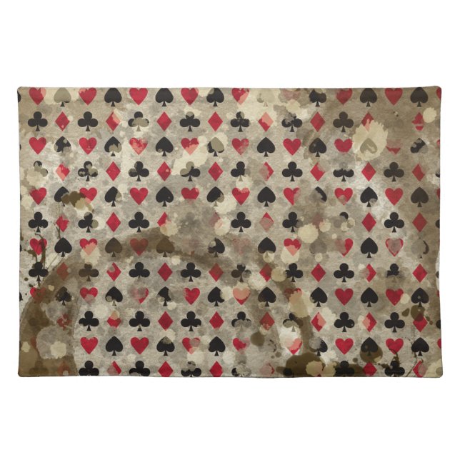 Distressed Wonderland Alice Pattern Cloth Placemat (Front)