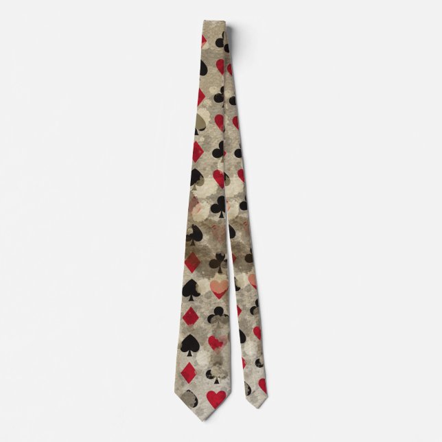 Distressed Wonderland Alice Pattern Neck Tie (Front)