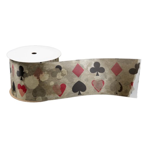 Distressed Wonderland Alice Pattern Satin Ribbon