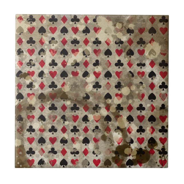Distressed Wonderland Alice Pattern Tile (Front)