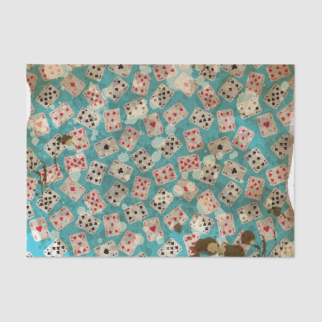 Distressed Wonderland Alice Pattern Tissue Paper (Front)