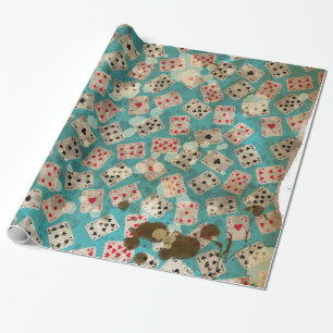 Distressed Wonderland Alice Pattern Wrapping Paper