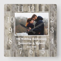 Distressed Wood 5 Year Anniversary Photo