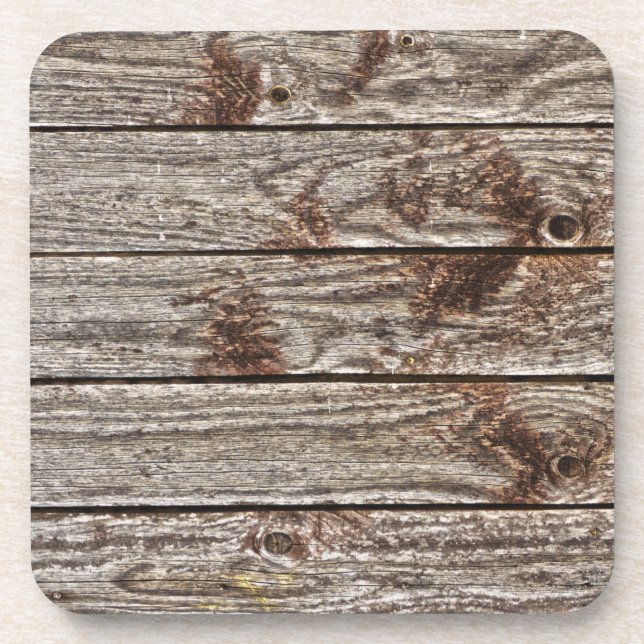 distressed wood boards coaster set (Front)