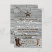 Distressed Wood Cowboy Boots-3x5Wedding Invitation (Front/Back)