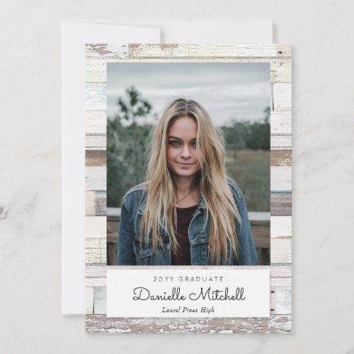 Distressed Wood Grad Photo Announcement