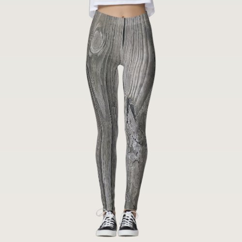 Distressed wood grain leggings