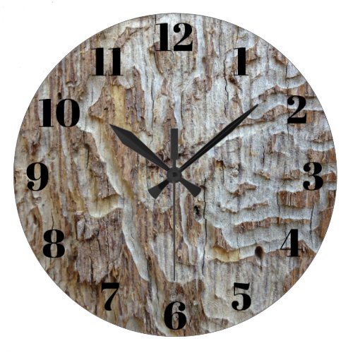 Distressed Wood Look Large Clock