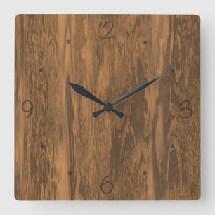 Distressed wood pattern clock