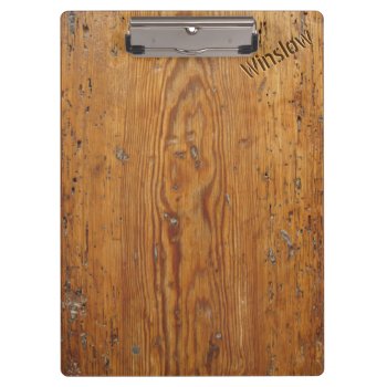 Distressed Wood (personalized Clipboard) Clipboard by ShopTheWriteStuff at Zazzle