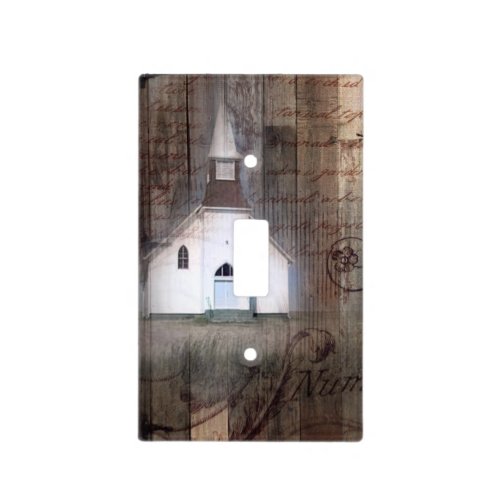 Distressed Wood primitive Rustic country church Light Switch Cover