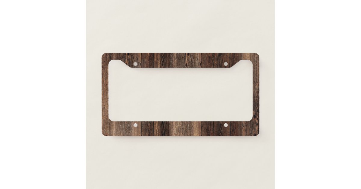 Distressed Wood Vintage Antique License Plate Fram License Plate Frame | Zazzle