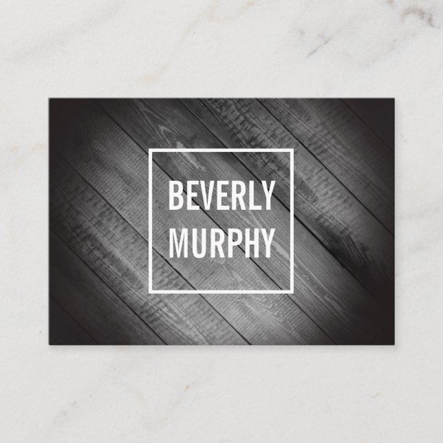 Distressed Wood with Embellishment and Vignette Business Card (Front)