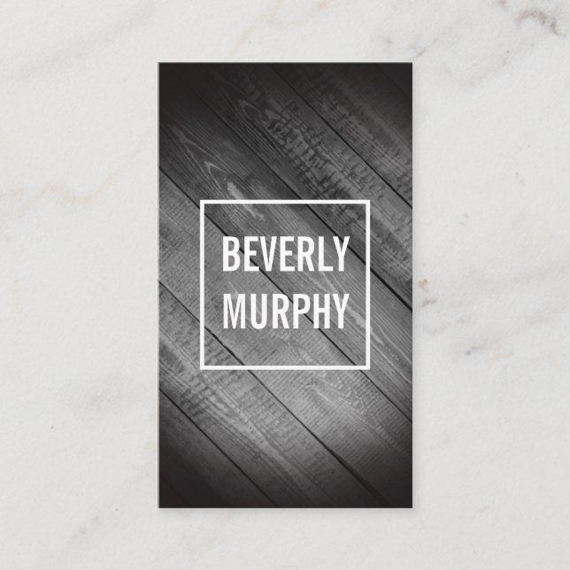 Distressed Wood with Embellishment and Vignette Business Card (Front)