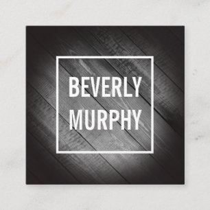 Distressed Wood with Embellishment and Vignette Square Business Card