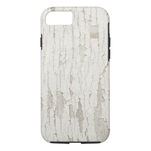 Distressed wood with white peeling paint iPhone 87 case