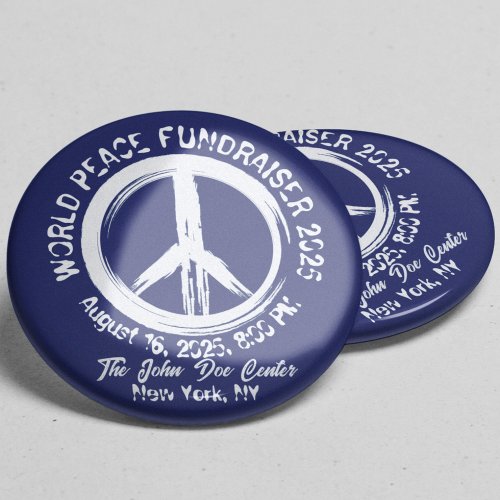 Distressed World Peace Fundraiser  Button