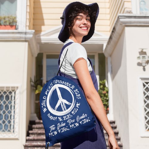 Distressed World Peace Fundraiser  Drawstring Bag