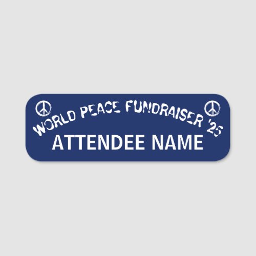 Distressed World Peace Fundraiser  Name Tag