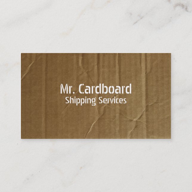 Distressed Wrinkled Cardboard Business Card (Back)