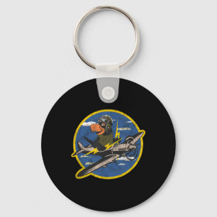 Distressed Ww2 Vintage Patch Fighter Pilot For War Keychain